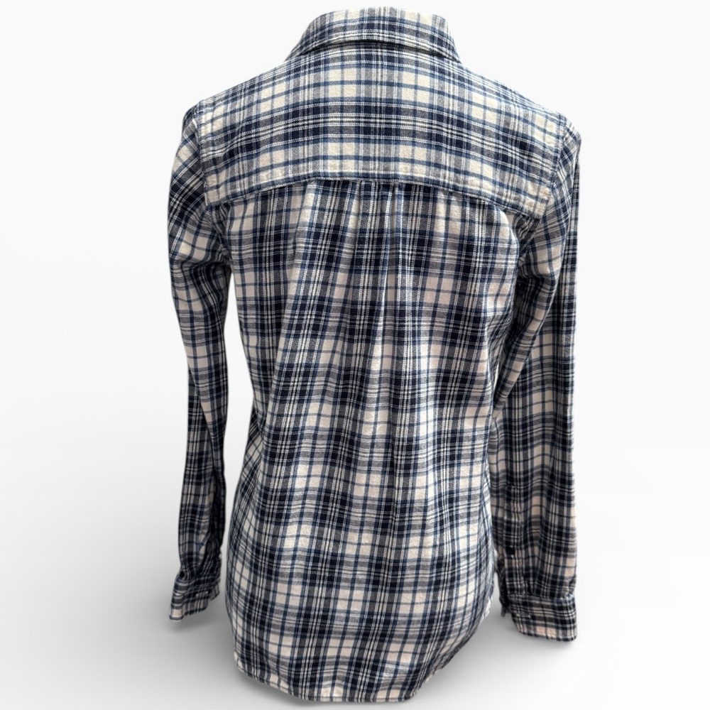 Madewell Women’s Blue and White Plaid Button-Up Shirt Size Small - Picture 2 of 7